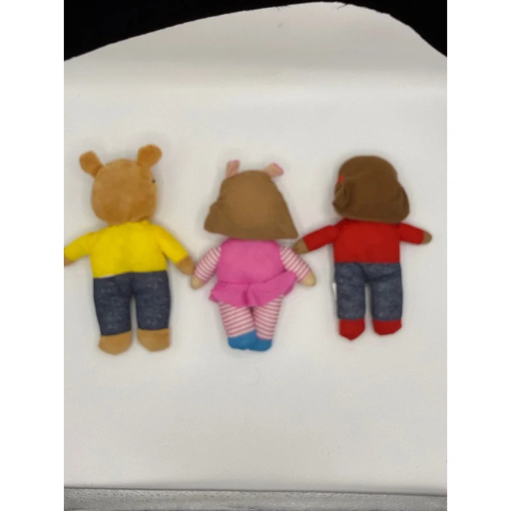 Lot of 3 Arthur PBS Kids Plush Toy Set Bean Bag Dolls